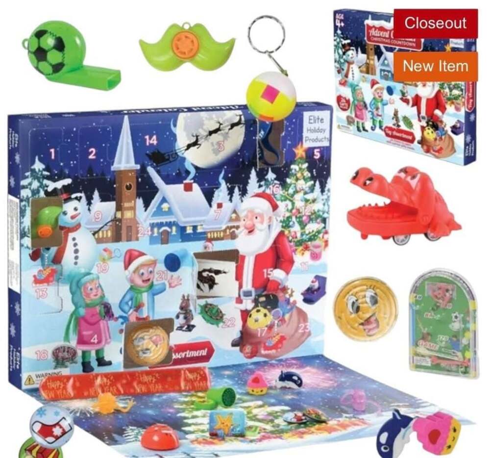 Holiday Advent Calendars with assorted fun kids themed surprises